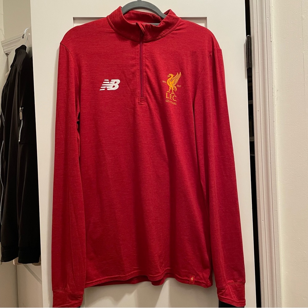 Liverpool FC New Balance Quarter Zip Mens M Excellent Condition 125 Years